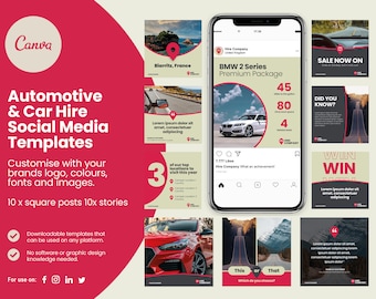 Automotive Social Media Templates / Canva / Facebook