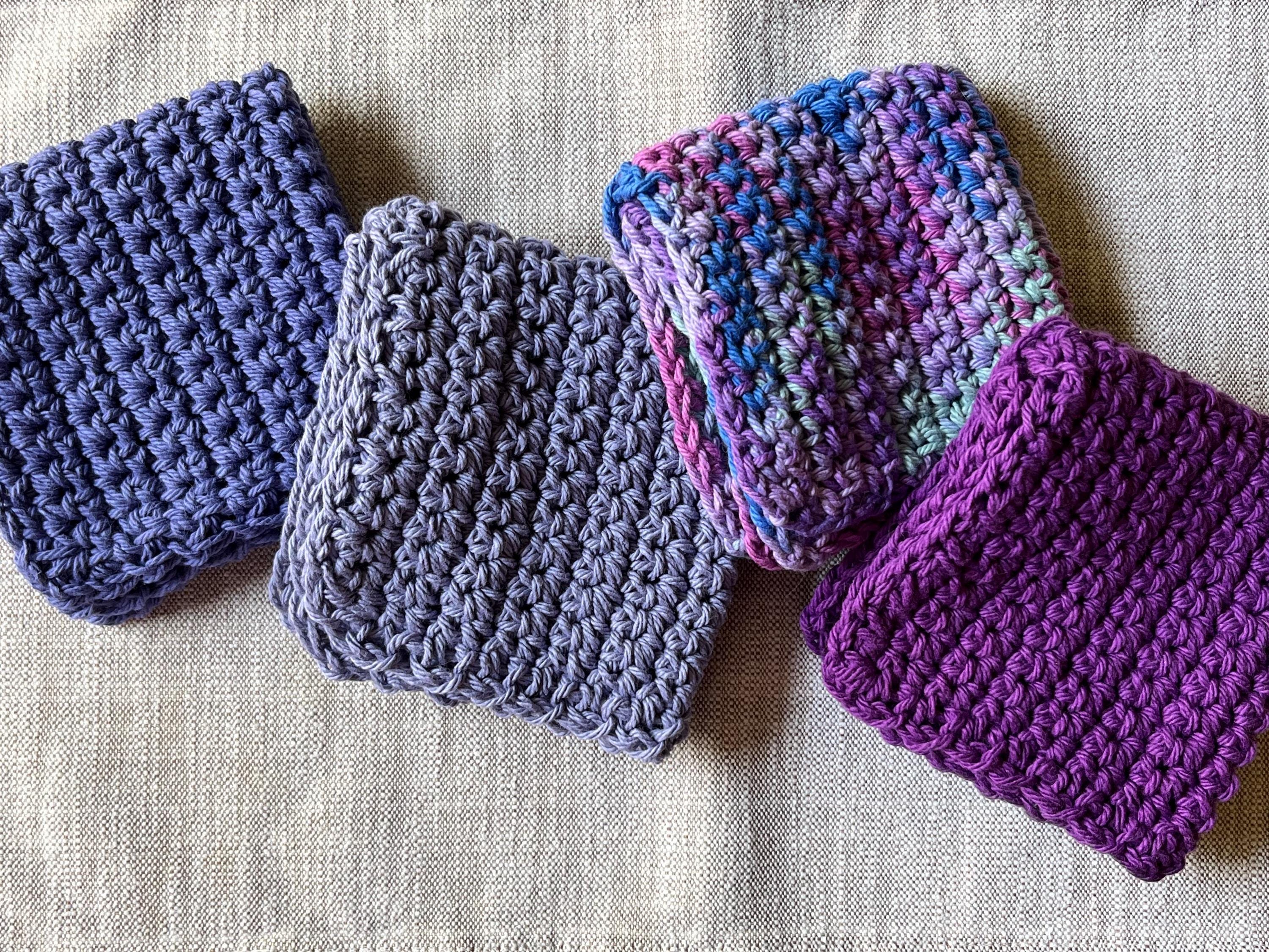 Handmade Cotton Crochet Washcloth - Multi-Purpose Dishcloth or Bath Cloth - 9 x 8.5 in