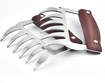 Bear Claw Meat Shredders Personalized, Set of 2 Meat Claws Grilling Gift  for Your Grill Master Best Pulled Pork Puller Shredder Tool 