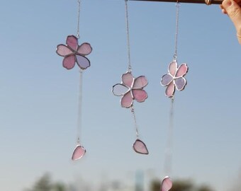 Stained Glass Cherry Blossom Suncatcher