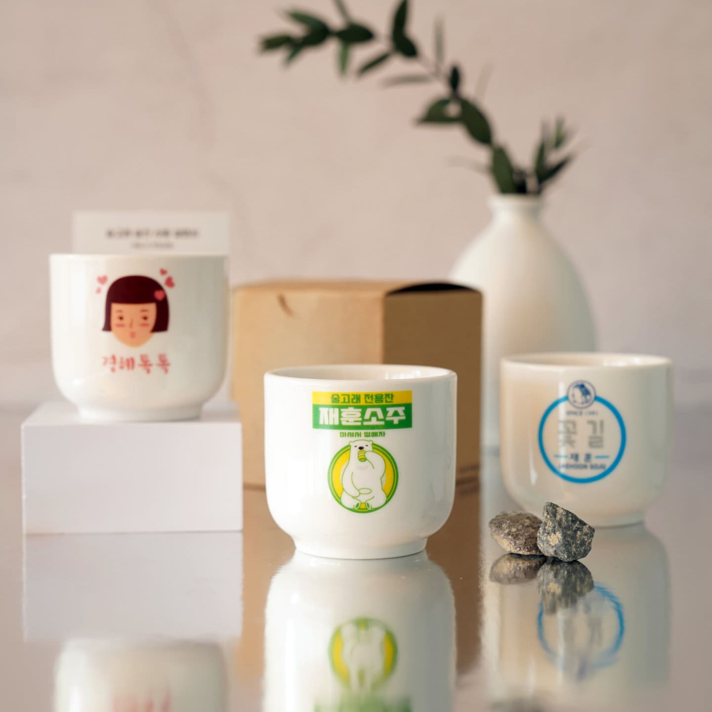 Soju Glass Ceramic Cup Korean Soju Shot Glass 1p (print Custom Korean ...