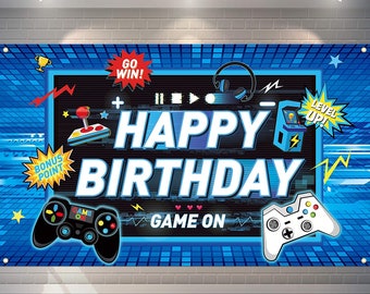 70.9 x 43.3 Inch Video Game Party Decoration Video Gaming Photo Backdrop Background Birthday Photo Banner Gamer Room Decor for Game Fans Video Gamer Party Decoration Supplies