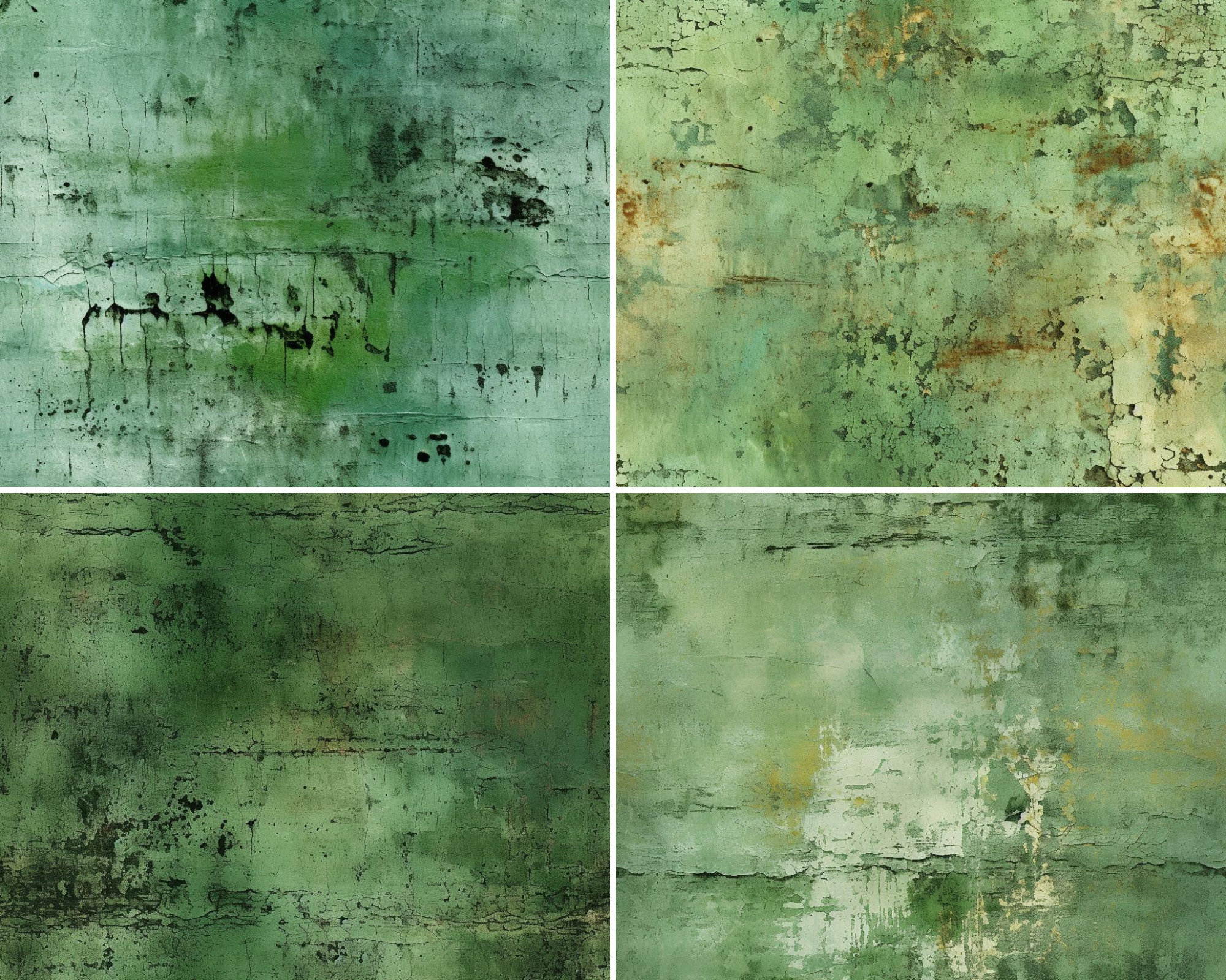 Distressed Green Textures Digital Paper, Seamless Pattern, PNG ...