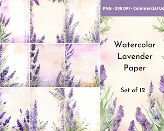 Scrapbook Paper Lavender Watercolor Journaling Paper Printable Paper Junk Journal PNG Commercial Use