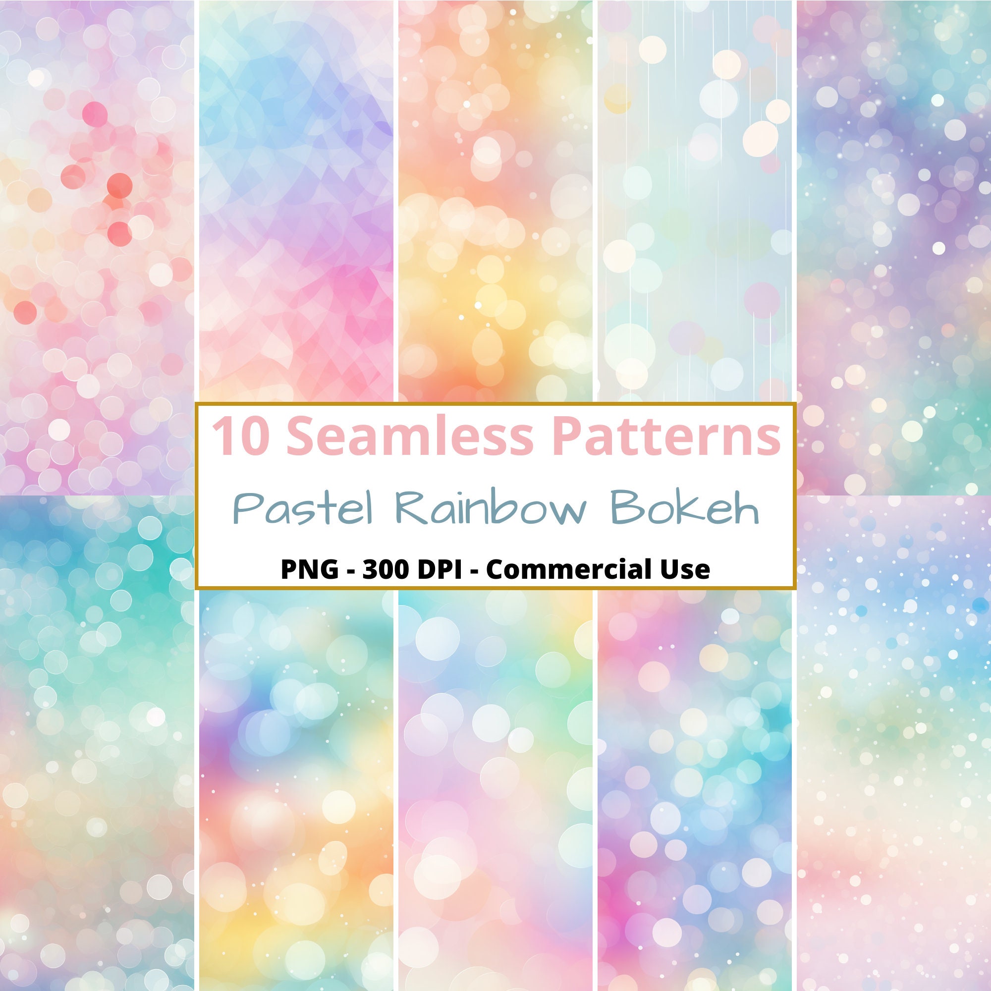 Pastel Candy Color Bokehs Fabric