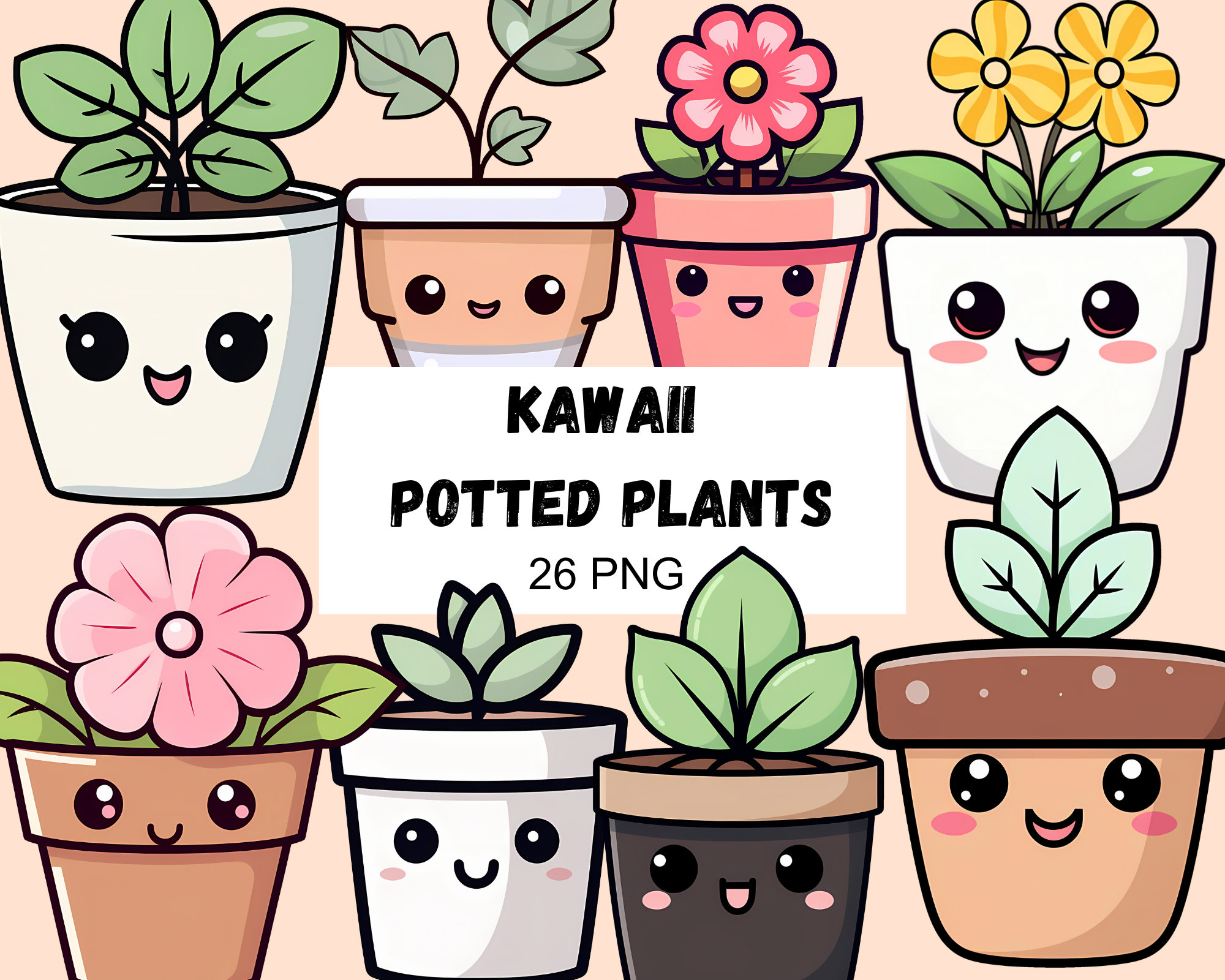 Plant Clipart Illustration Potted Plant Clipart Vase PNG Plant Kawaii Cute Flower Clipart Amateur Gardener Card Plant Enthusiast Tshirt