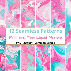 Marble Patterns Pink and Teal Marble Repeating Pattern Seamless Marble Digital Paper Printable Marble Pattern Print Mug Marble Case Legging