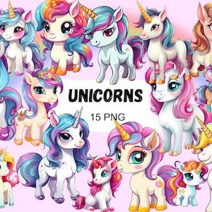 Cute Unicorn Clipart Illustration Unicorn PNG Sticker Unicorn Nursery Decor Unicorn Birthday Girl Unicorn Topper Rainbow Unicorn Magical