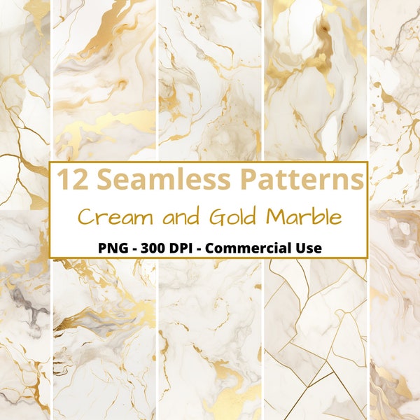 Marble Patterns Cream and Gold Marble Repeating Pattern Seamless Marble Digital Paper Printable Marble Pattern Print Mug Marble Case Legging