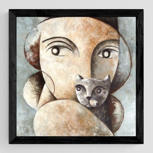 Cat and Woman by Didier Lourenco