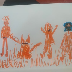arte de rabisco personalizado silhuetas presente de família presente cartão postal personalizado maluco ou foto da criação