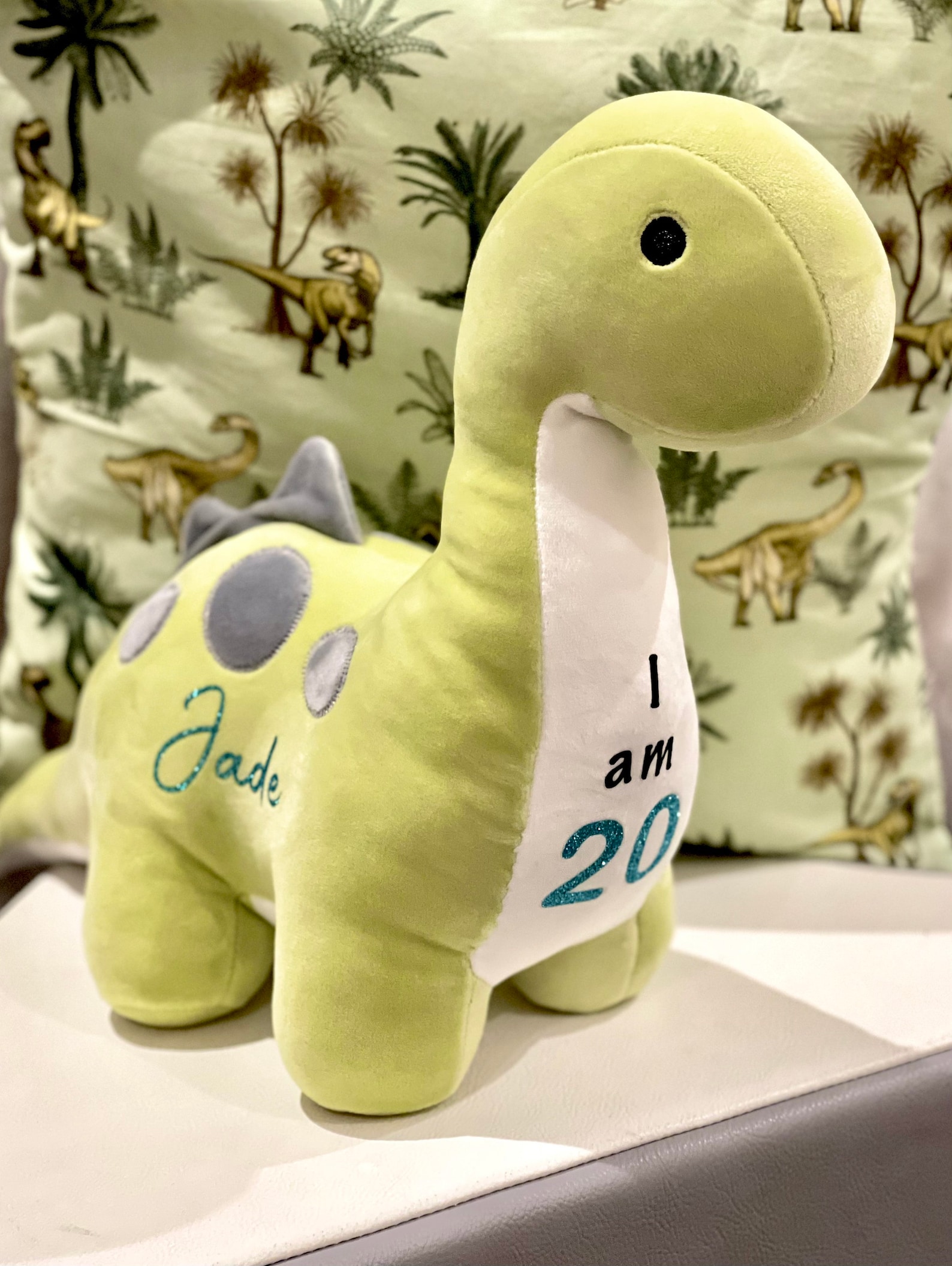 Personalised dinosaur soft teddy Toy Toddler gift baby Etsy