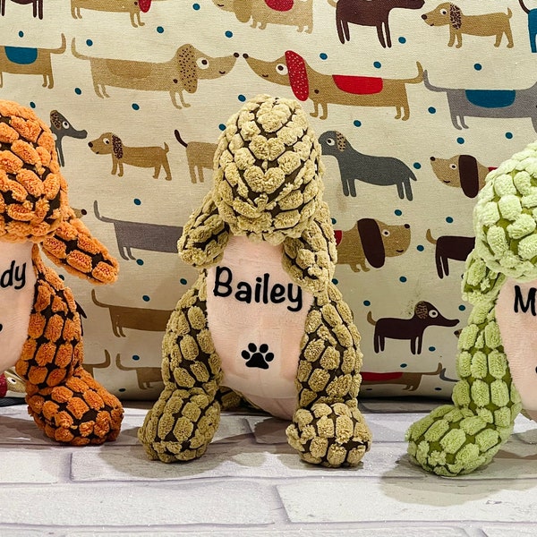 Personalised dog teddy - dinosaur pet  toy - squeaky soft toy - dog chew toy