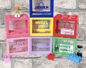 Personalised Brick money box- Reward box - birthday gift - gifts for children - Stocking filler