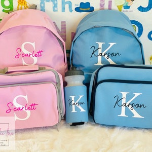 Personalised back to school kids backpack set nursery toddler rucksack - lunch bag - infants - Juniors