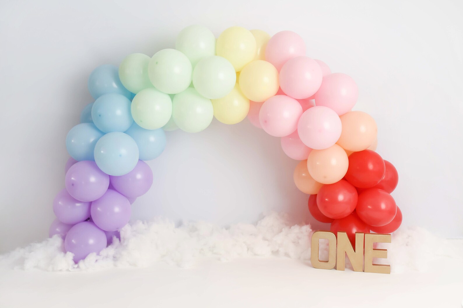 Rainbow Sitter Cake Smash Digital Backdrop With Balloons Etsy