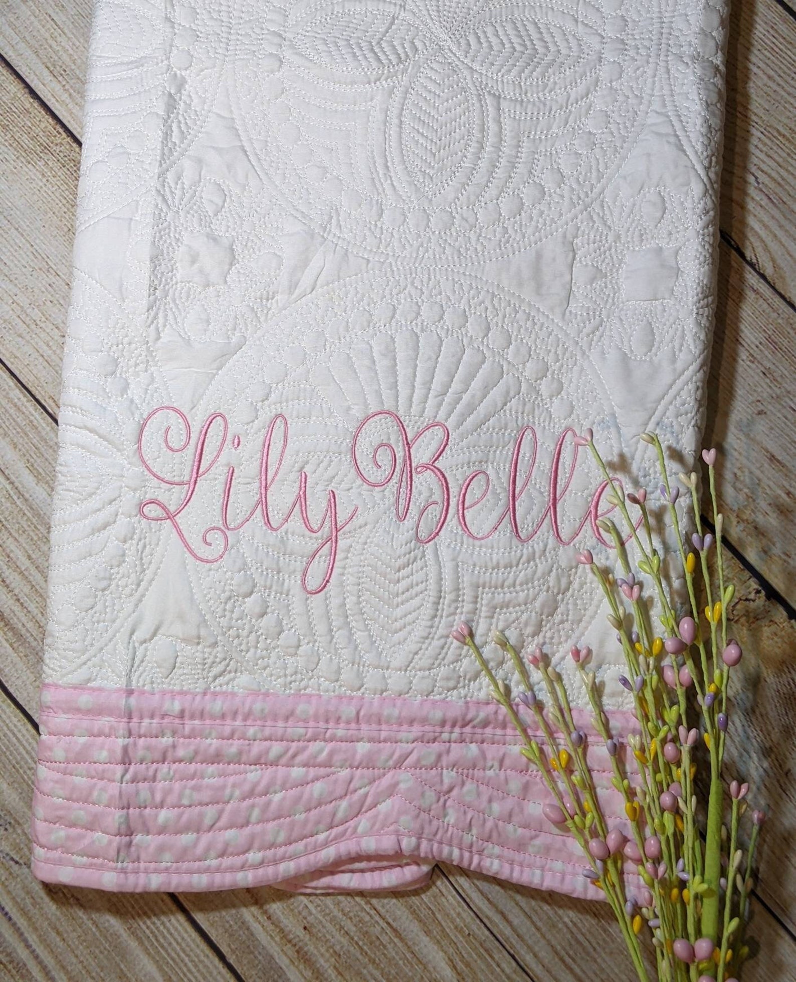 Personalized Baby Heirloom Quilt Monogram Girl Boy Blanket Etsy