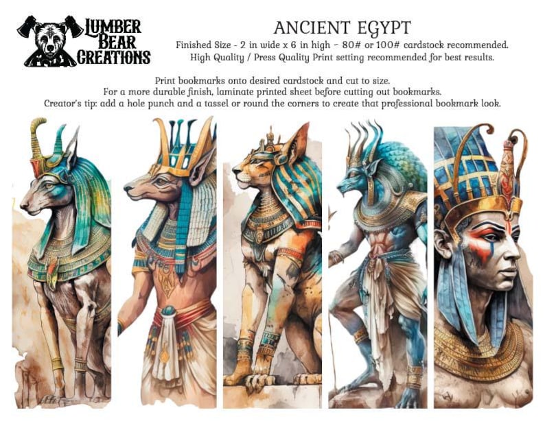 DIY Bookmarks - Ancient Egypt - Digital Download - Etsy