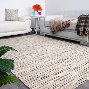Loominaire Handmade Leather Carpet &quot;Ranch&quot; - Easy Maintenance Rug For Living Room, Bed Room & Family Room Floors