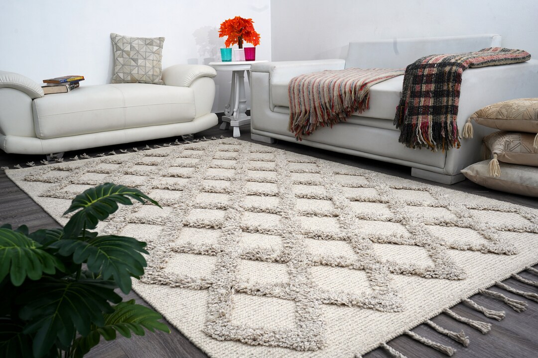 Loominaire Handmade Carpet Cyprus Wool Natural Fiber Easy Maintenance