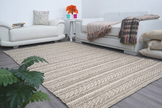 Loominaire Handmade Carpet "Melody" Wool Natural Fiber Easy Maintenance Rug For Living Room, Bed Room & Family Room Floors