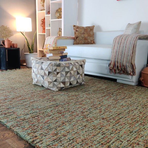 Nomad Meadow Loominaire handmade wool carpet  - easy maintenance rug for living room, bed room, family room floors