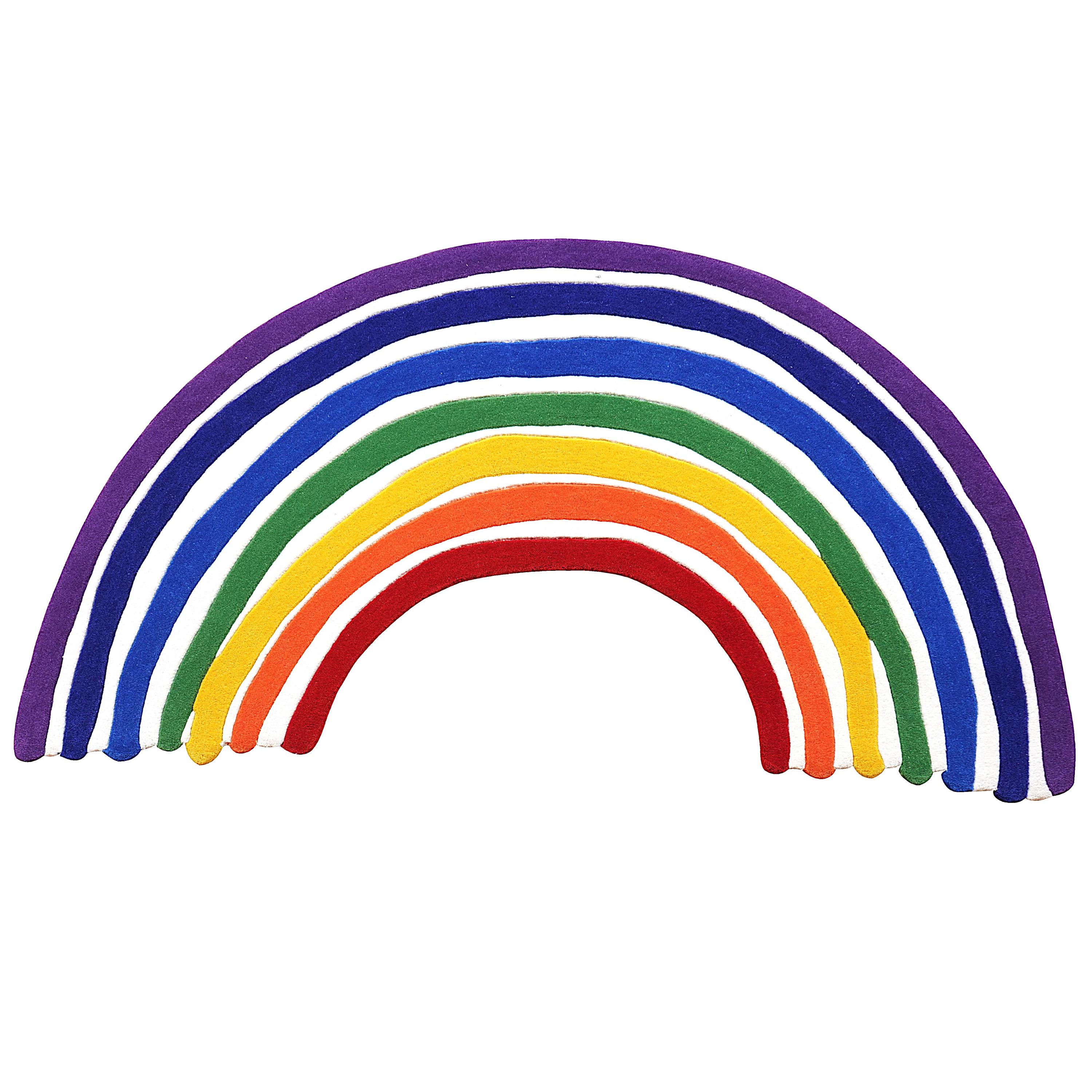 Rainbow - Loominaire Luxury Handmade Wool Rug (Size : 3' x 6')
