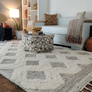 Loominaire Handmade Carpet &quot;Helena&quot; Wool, Handspun Poly Natural Fiber Easy Maintenance Rug For Living Room, Bed Room & Family Room Floors