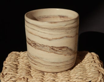 Ceramic Marble Cup - Chestnut Brown Marble