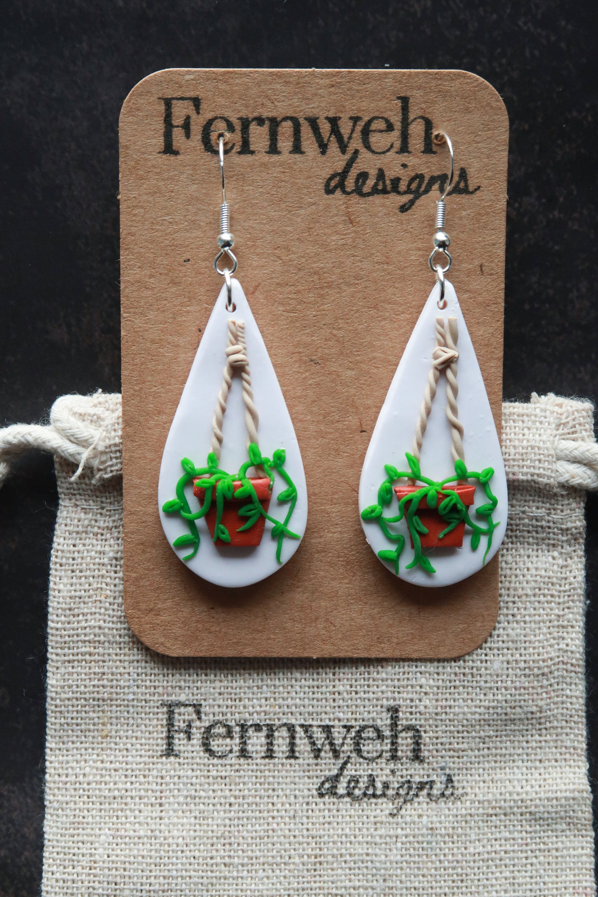 Planter Earrings / Hanging Plant Earrings / Pot Plant Earrings Etsy UK