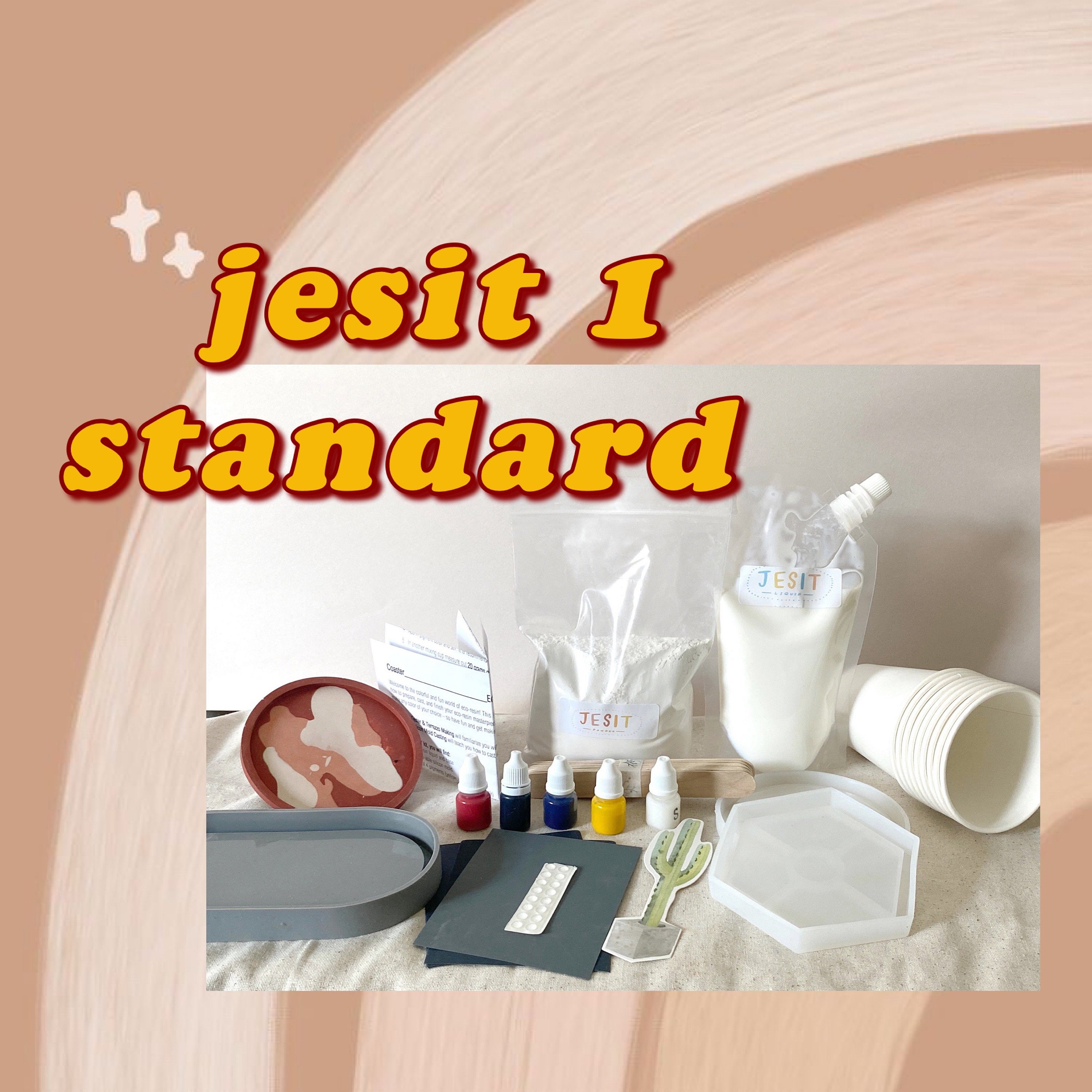Jesit Kit 1 Standard Jesmonite Terrazzo Resin Coasters Or Etsy