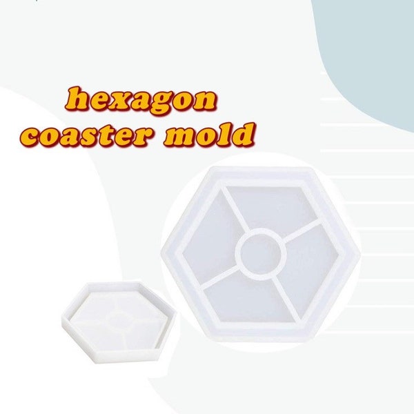 Pack of 3- Hexagon coaster mold, reusable silicon mold | epoxy resin, jesmonite, concrete casting