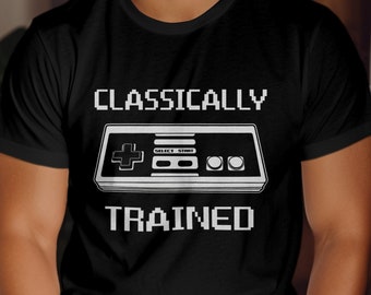 Classically Trained T-Shirt, Nintendo Controller T-Shirt, 80's Video Game T-Shirt, Funny Vintage Video Game T-Shirt, Retro Gamer T-Shirt