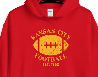 Est. 1960 Vintage Kansas City Chiefs Football, Unisex Hoodie, Kansas City Football Sweatshirt, Kansas City Chiefs Hoodie for Men and Women