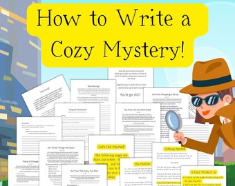 Writing Workbook | Updated Cozy Mystery Outline | Novel Writing Guides | Printable