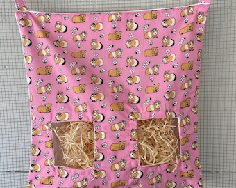 Hay Bag for Guinea Pigs, Hand Made Hay Feeder, Guinea Pig Owner Gift, Cotton Hay Bag