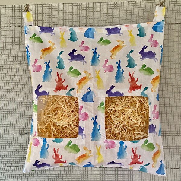 Hay Bag for Rabbits and Guinea Pigs, Rabbit Hay Feeder, Rabbit Owner Gift, Handmade Hay Feeder