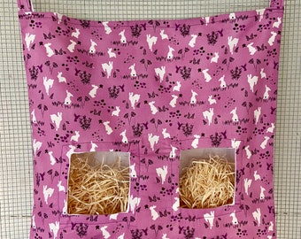 Hay Bag for Rabbits and Guinea Pigs and, Bunny Hay Bag, Hand Made Hay Feeder, Rabbit and Guinea Pig Owner Gift, Cotton Hay Bag