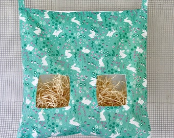 Hay Bag for Rabbits and Guinea Pigs , Bunny Hay Bag, Hand Made Hay Feeder, Rabbit and Guinea Pig Owner Gift, Cotton Hay Bag, Easter Bunny