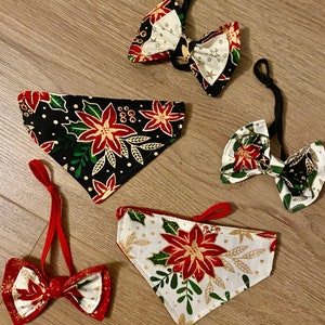 Christmas Bandanas  and Bows for Rabbits and Guinea Pigs, Rabbit and Guinea Pig Accessories, Rabbit and Guinea Pig  Neck Wear,