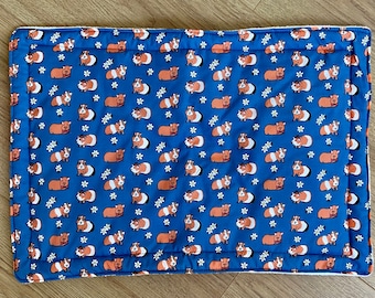 Waterproof Lap Mat for Guinea Pigs, Rabbits and Small Pets.  Waterproof Petting Mat, Rabbit, Guinea Pig Owner Gift, Handmade, Cotton/Fleece.