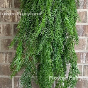 42&quot; Faux Pine Needles Wall Hanging Plant Vines - Artificial Greenery - Green