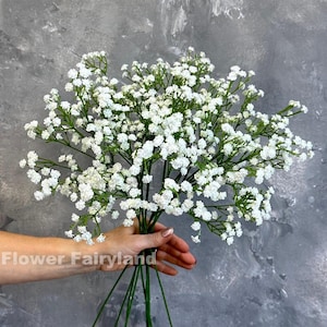 21" Faux Schleierkraut | Hochwertige künstliche Blume | DIY | Mittelstücke | Floral | Hochzeitsstrauß | Wohndekors | Geschenke - Weiß