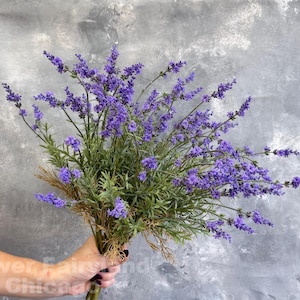 Lot de 18 po. faux lavande - Fleur artificielle - Violet