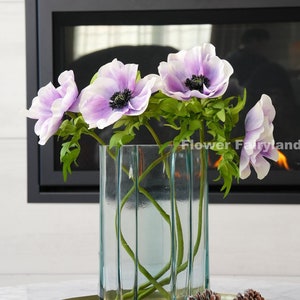 Faux Anemone Coronaria Stem | Windflower | Artificial Flower | DIY Floral | Wedding/Occasion/Home Decoration | Gifts - Gradual Violet