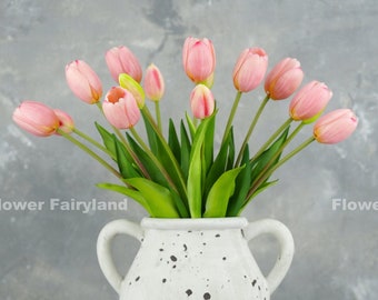 5 Stems Tulip | High Quality Artificial Flower | Wedding/Home Decoration | Gifts - Light Pink