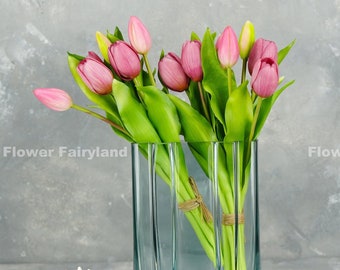 7 Stems Tulip | High Quality Artificial Flower | DIY | Floral | Wedding/Home Decoration | Gifts - Mauve Purple