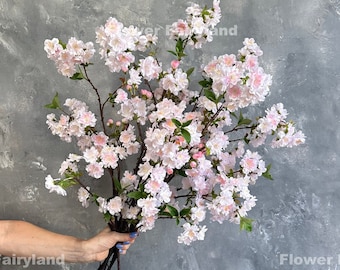 37" Faux Cherry Blossom Branch - Artificial Flower - Light Pink