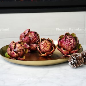 Faux Artichoke | High Quality Artificial Vegetable | Kitchen/Home Decoration | DIY | Gifts - Red