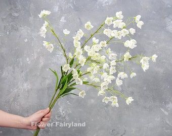 37" Faux Enkianthus Quinqueflorus Stem | Artificial Flower | DIY Floral | Wedding/Home Decoration | Gifts - White